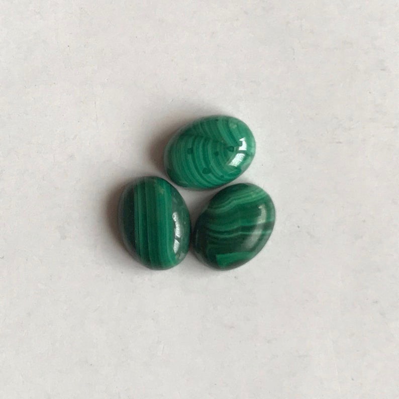 8x10mm Malachite Oval Cabochon Loose Gemstones Grade: Aaa