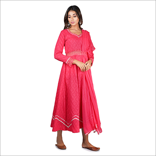 Ladies Modern Kurti - Frock Style Flare, Cotton Blend Fabric, Captivating Design | Washable, Perfect for Casual Wear in All Seasons