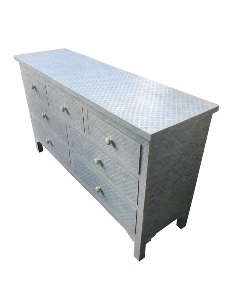 Bone Inlay Seven Drawer Chest