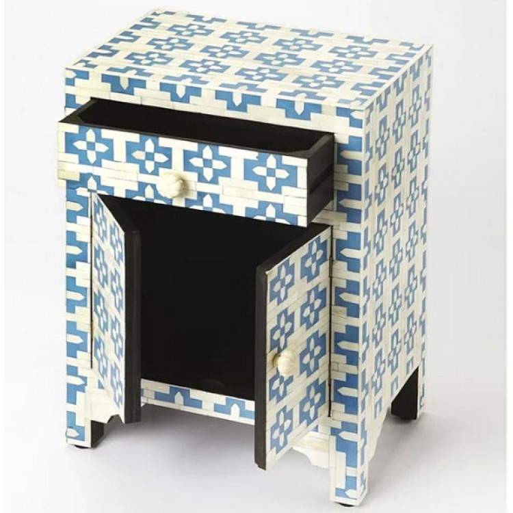 Bone Inlay Bed Side Table