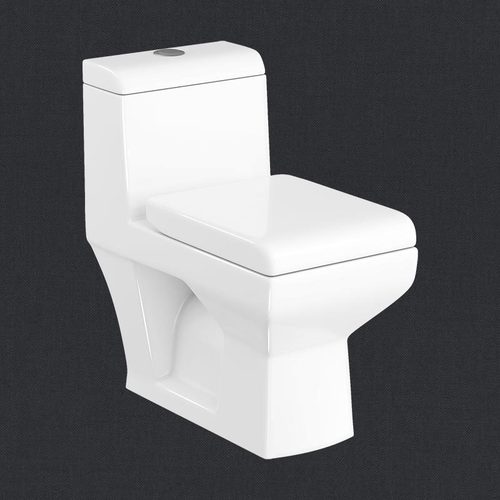 One Piece Toilet - Ceramic, 14.5" x 18" x 28", Soft Close Seat | Dual Flush, Wall Mounted, 1 Year Warranty