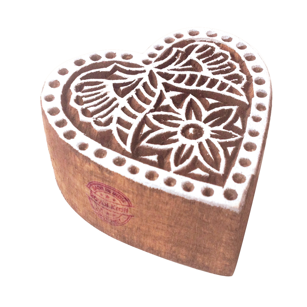Heart Wooden Block Printing Stamps Core Material: Wood