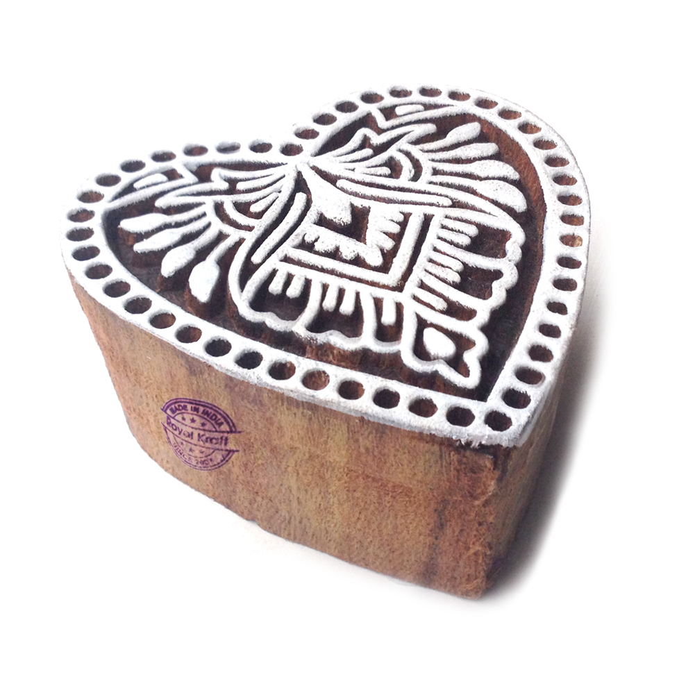 Heart Wooden Block Printing Stamps Core Material: Wood