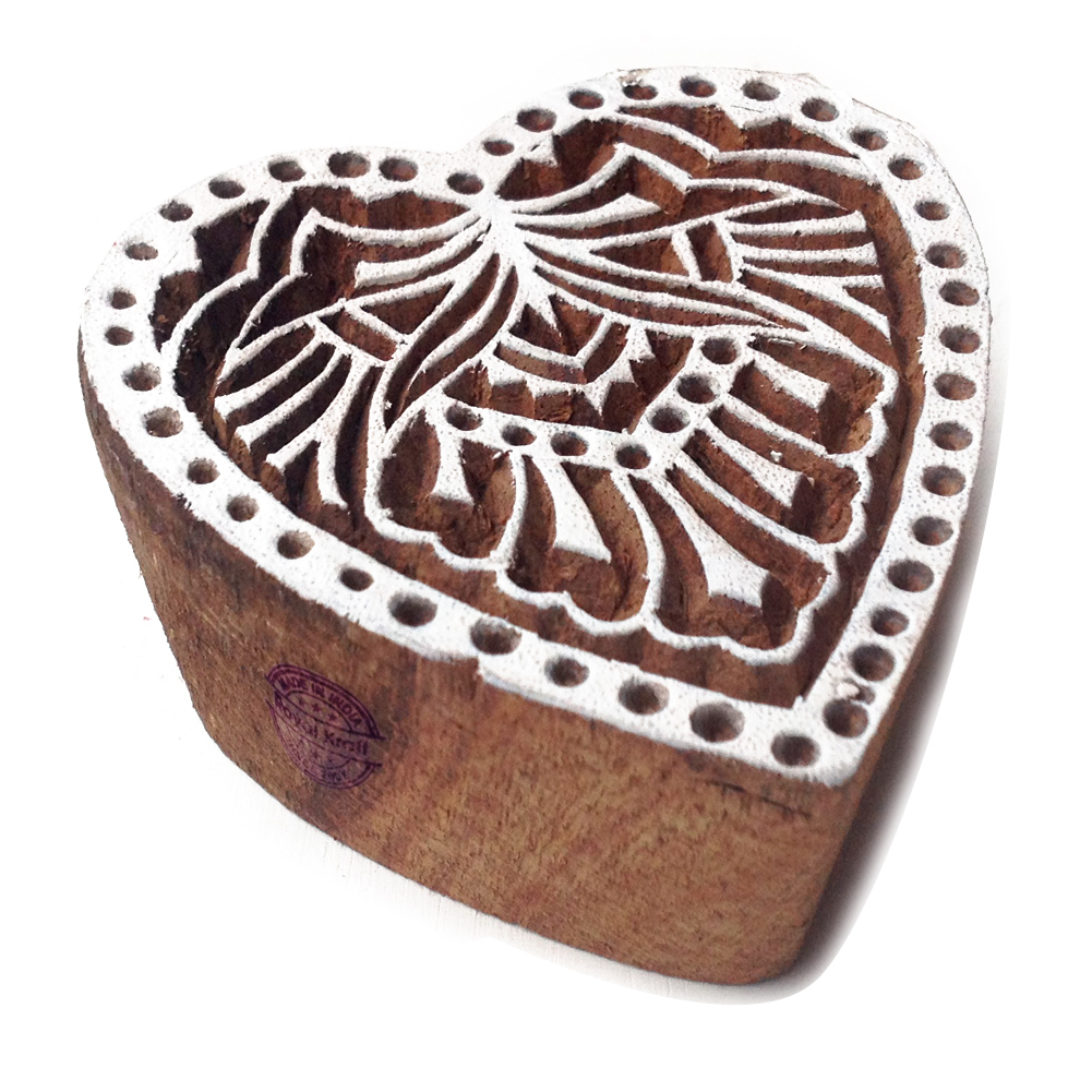 Heart Wooden Block Printing Stamps Core Material: Wood