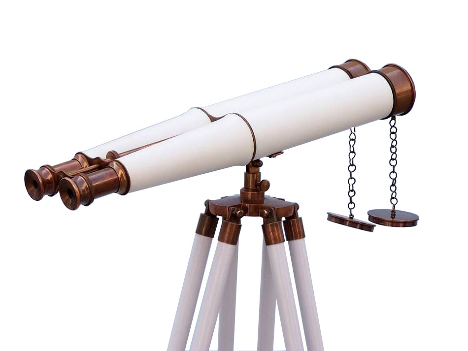 Floor Standing Admirals Antique Copper With White Leather Binoculars Focus Range: 42 X High Quality View Millimeter (Mm)