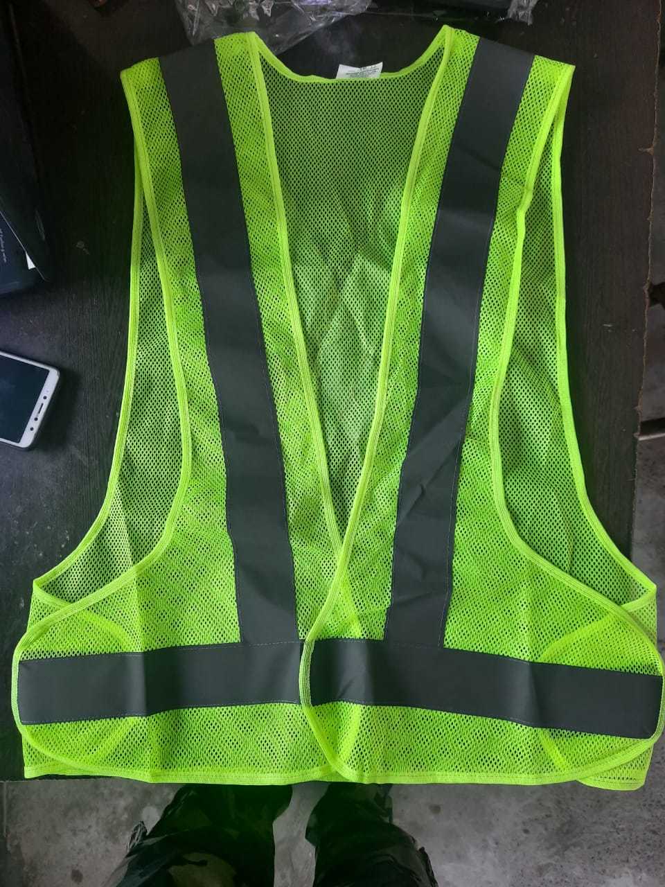 Safety Jacket - Pvc Upper & Eva Insole | Enhanced Visibility For Men, Durable Design For Road And Traffic Workers, Night Use Ready