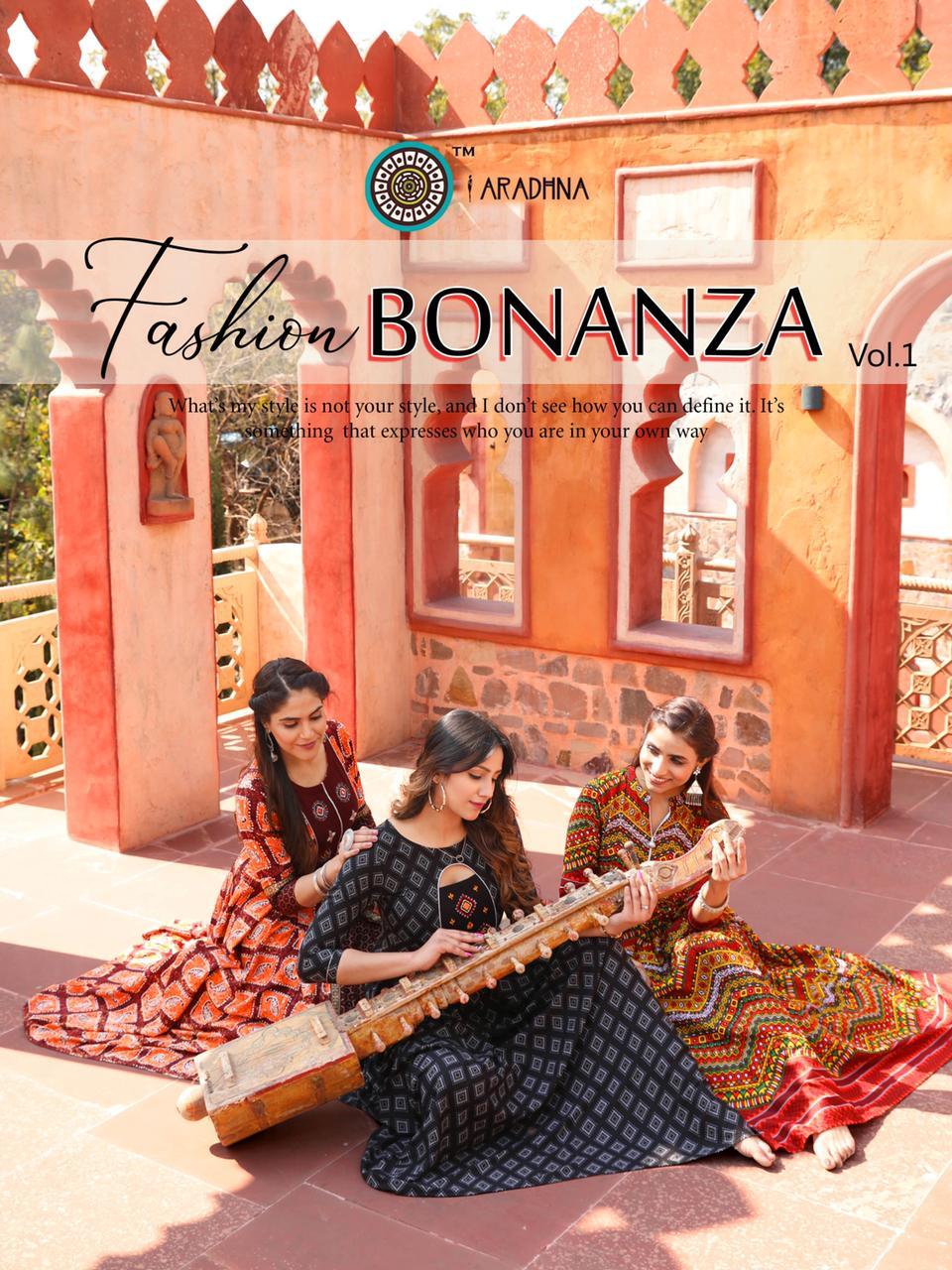 Fashion Bonanza Vol 1 Rayon Cotton Long Kurtis - Heavy Rayon & Cotton, Sizes S-4xl | 12 Printed Designs, 3-4th Sleeves, Ethnic Party Wear, Quick Dry, Washable