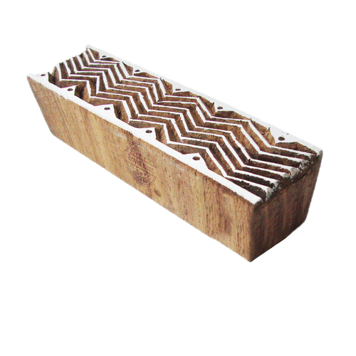 ज़िग ज़ैग बॉर्डर वुडन ब्लॉक प्रिंटिंग स्टैम्प कोर सामग्री: लकड़ी