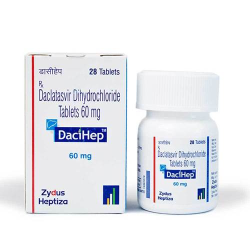 Dacihep Tablet - 60 Mg Daclatasvir Dihydrochloride | 28 Tablets/bottle, Anti-bacterial, Suitable For Adults And Aged Persons, Store In Cool And Dry Places