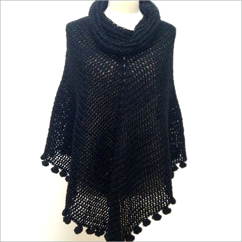 Ladies Fancy Woolen Poncho - Woolen Material, Modern Style, Ideal for Winter Wear | Stylish Design for Fashion-Forward Women