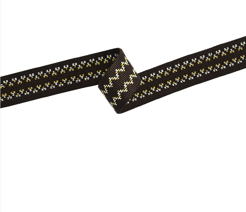 Patterned Polyester Webbing - Polyester Material, Multicolor, Embroidered Style | Lightweight, Tear-resistant, Semi-water Resistant
