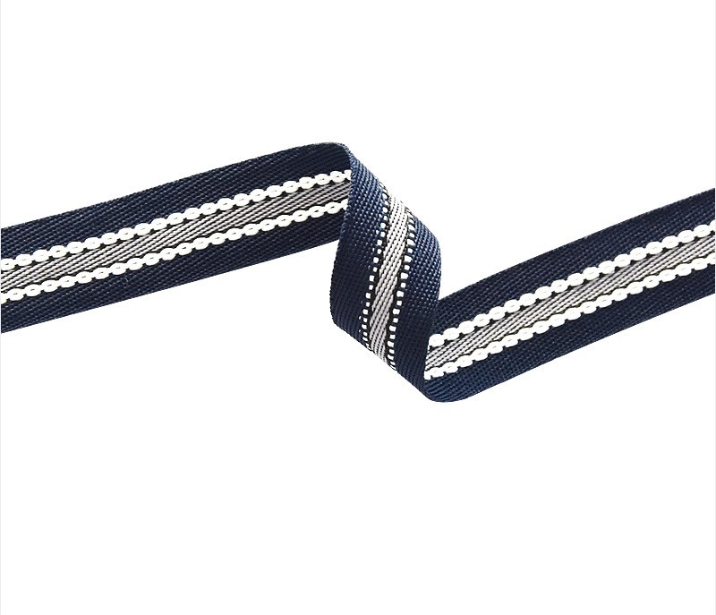 Patterned Polyester Webbing - Polyester Material, Multicolor, Embroidered Style | Lightweight, Tear-resistant, Semi-water Resistant