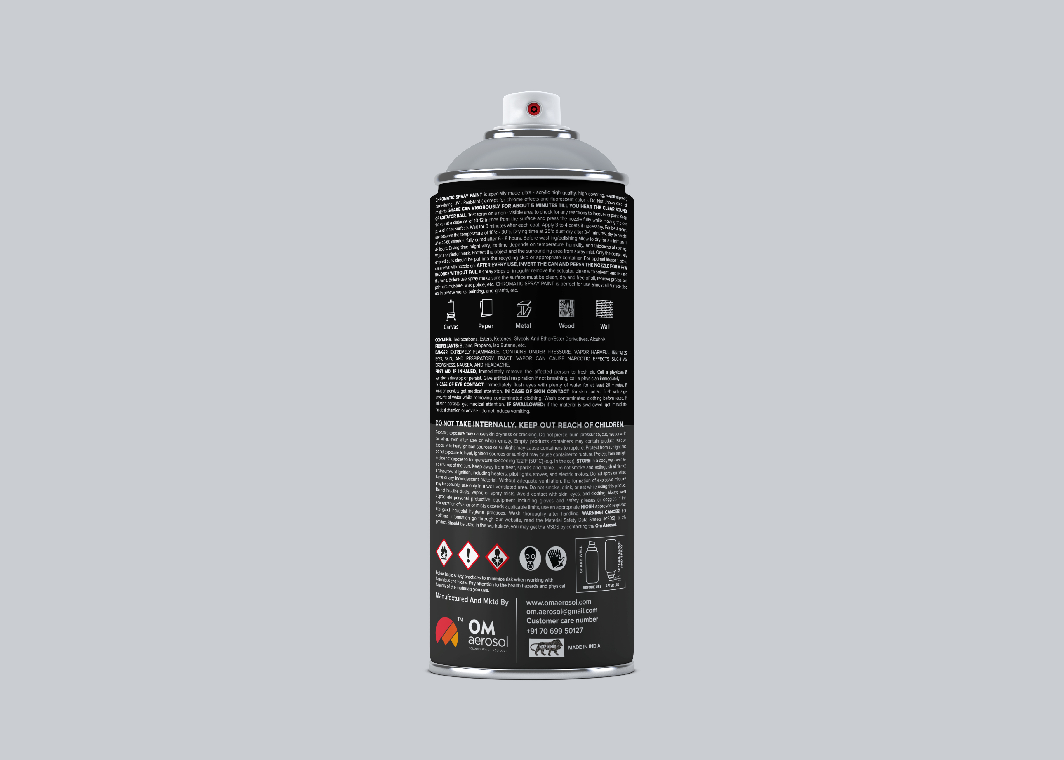 Chromatic Tele Grey - Ultra-acrylic Resin 400ml, Black, Aerosol Can | Fast Drying, Color Consistency, Glossy Semi-glossy Matt Finish