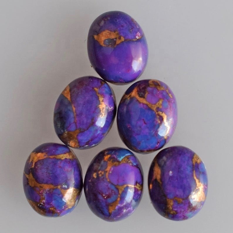 9x11mm Purple Copper Turquoise Oval Cabochon Loose Gemstones Grade: Aaa