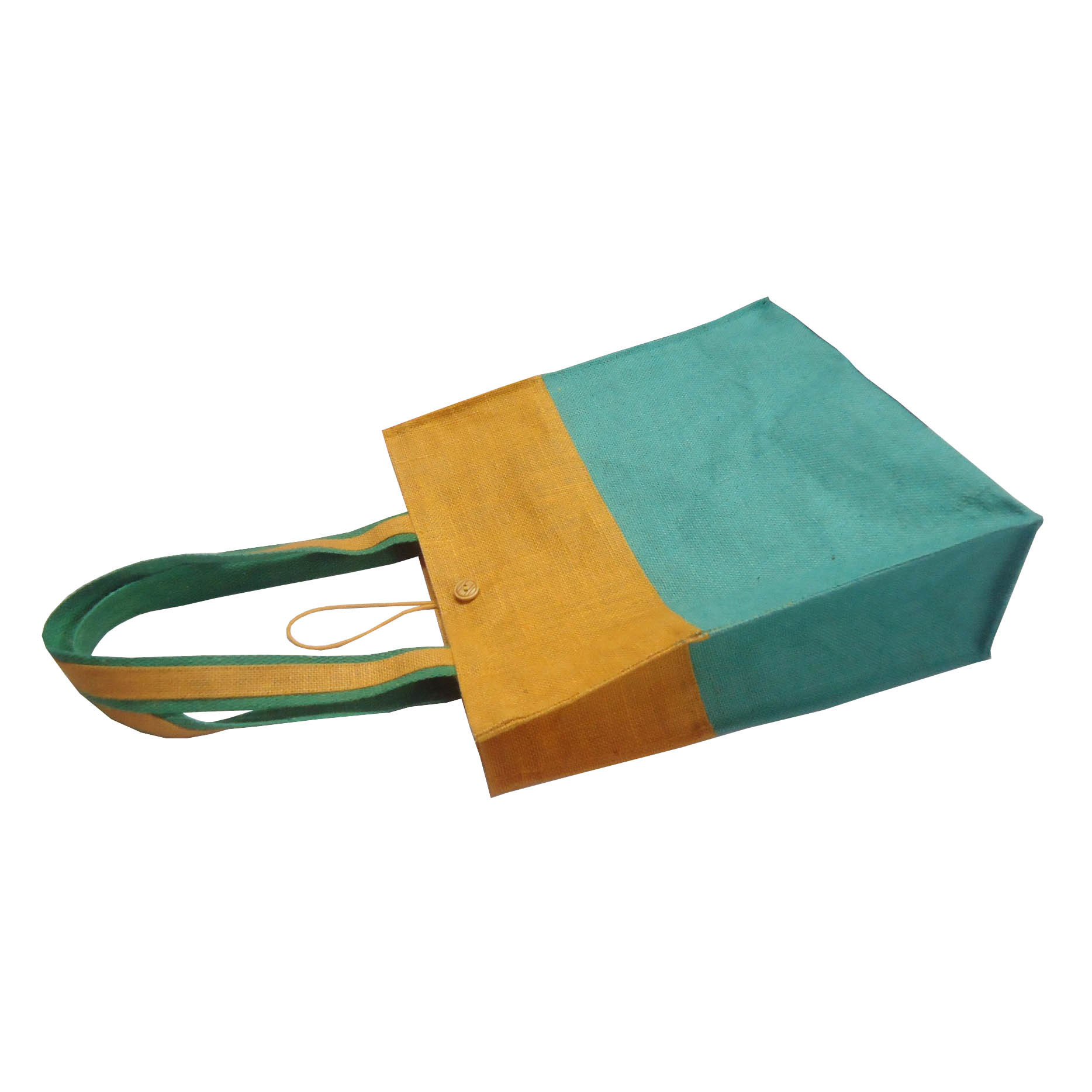 Re-useable Button Closure Pp Laminated Jute Bag