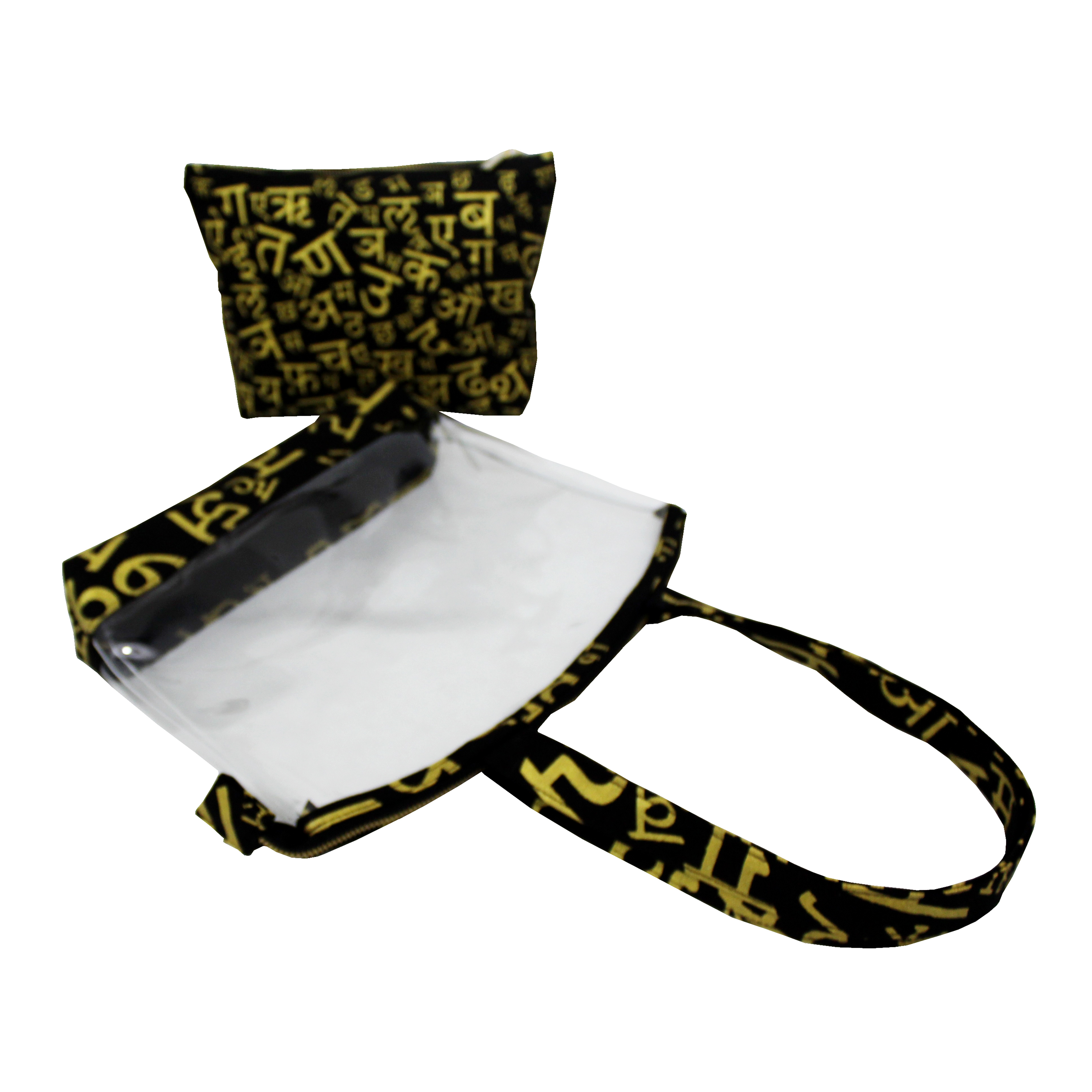 See Through Pvc & 12 Oz Canvas Bag With Zip Closure - 24h X 35w X 8cm, Self Handles, Customized Letter Print, Eco-friendly And Reusable