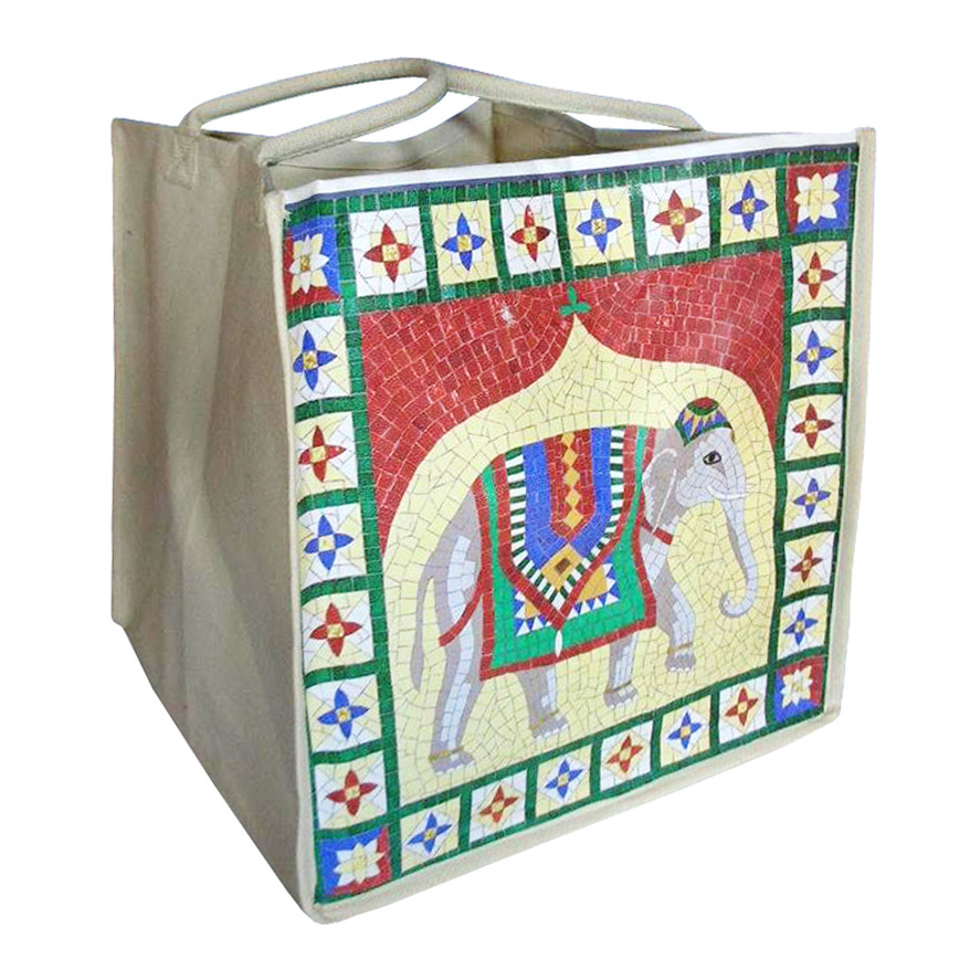10 Oz Pp Laminated Cotton Canvas Laundry Bag Design: Animal Logo Print