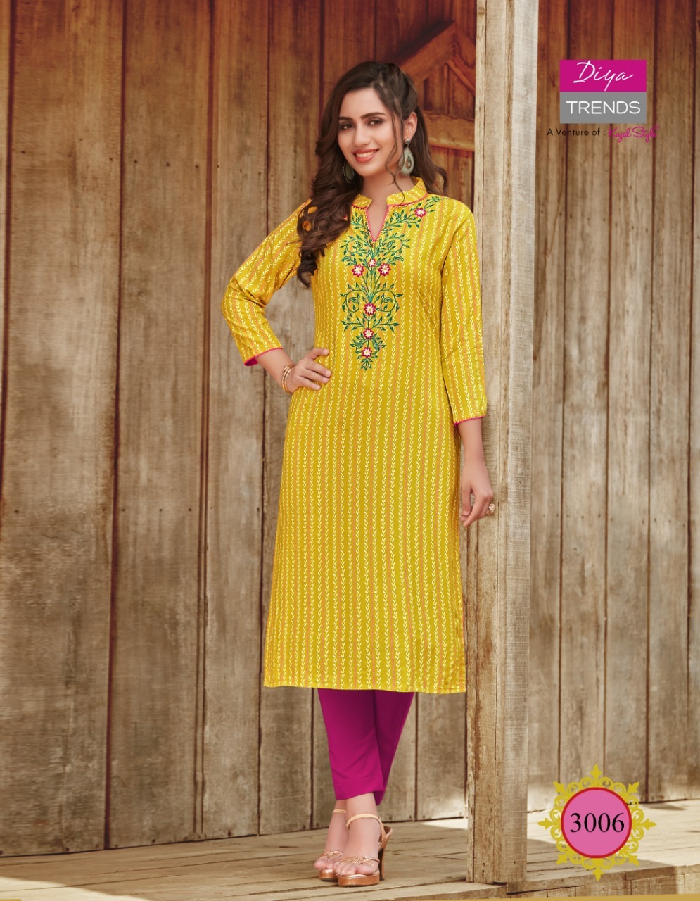 Diya Trends Victoria Vol 3 - Heavy Rayon With Foil Print Full Stitched Sizes S-4xl Multi Color | Embroidered Straight Kurti For All Seasons