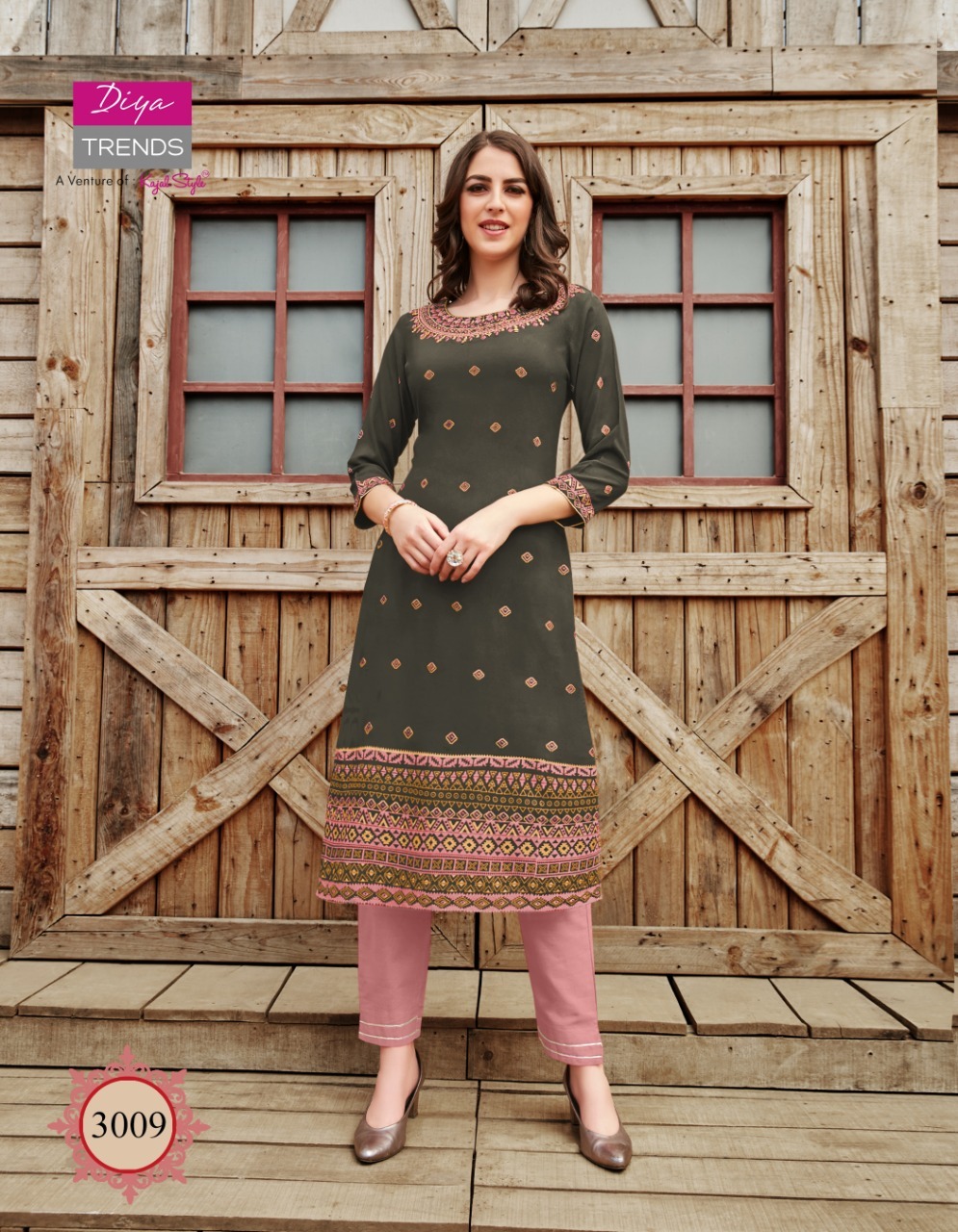 Diya Trends Victoria Vol 3 - Heavy Rayon With Foil Print Full Stitched Sizes S-4xl Multi Color | Embroidered Straight Kurti For All Seasons