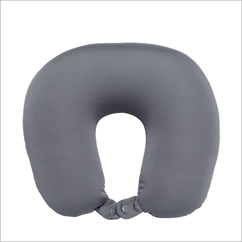 ग्रे सॉलिड मेमोरी फोम ट्रैवल नेक पिलो