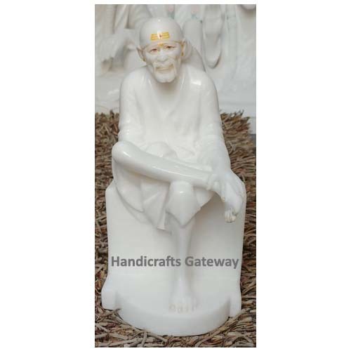 White Vietnam Marble Sai Baba Statue For Home Decorative
