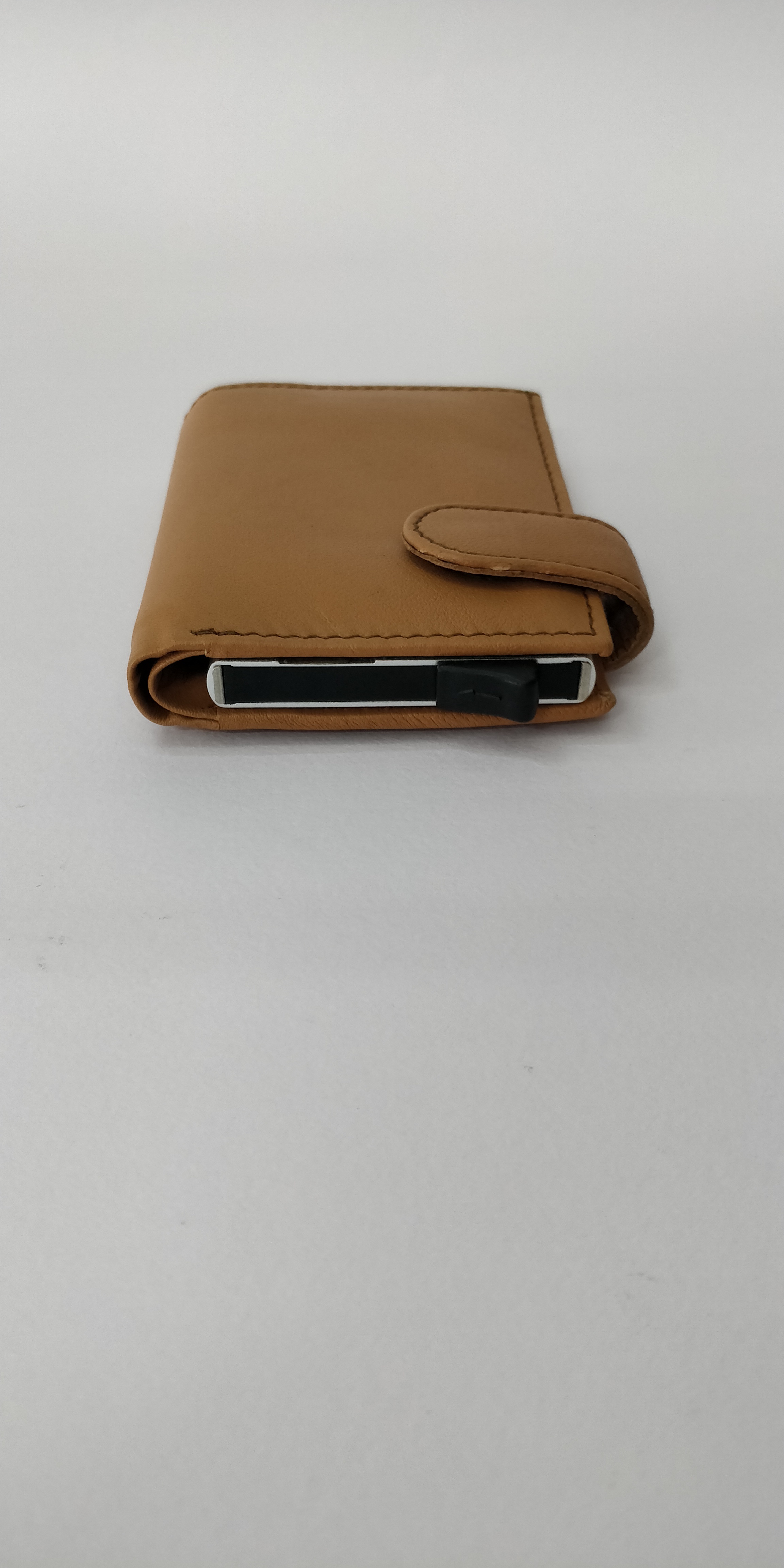 Leather Card Holder - Leather, Metal | Rfid Blocking, Compact Design, Easy Access C-clip, 4-5 Cards Capacity, Cash Compartment, Gift Ready