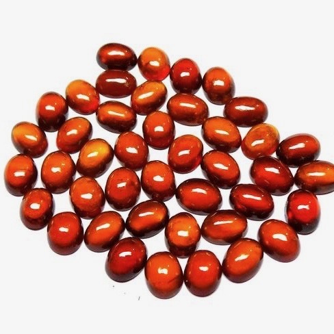 8x10mm Hessonite Garnet Oval Cabochon Loose Gemstones Grade: Aaa