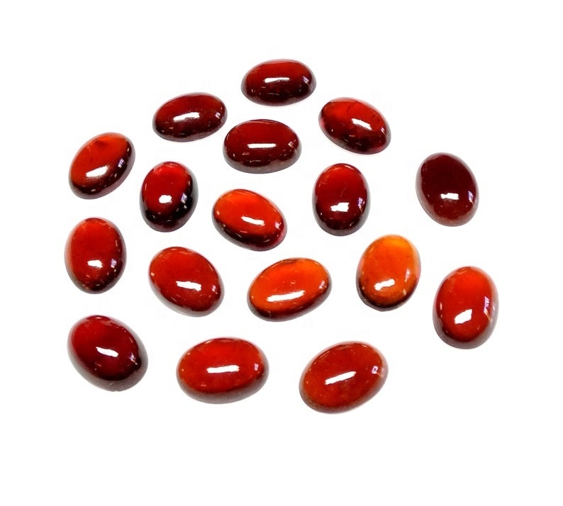 8x10mm Hessonite Garnet Oval Cabochon Loose Gemstones Grade: Aaa