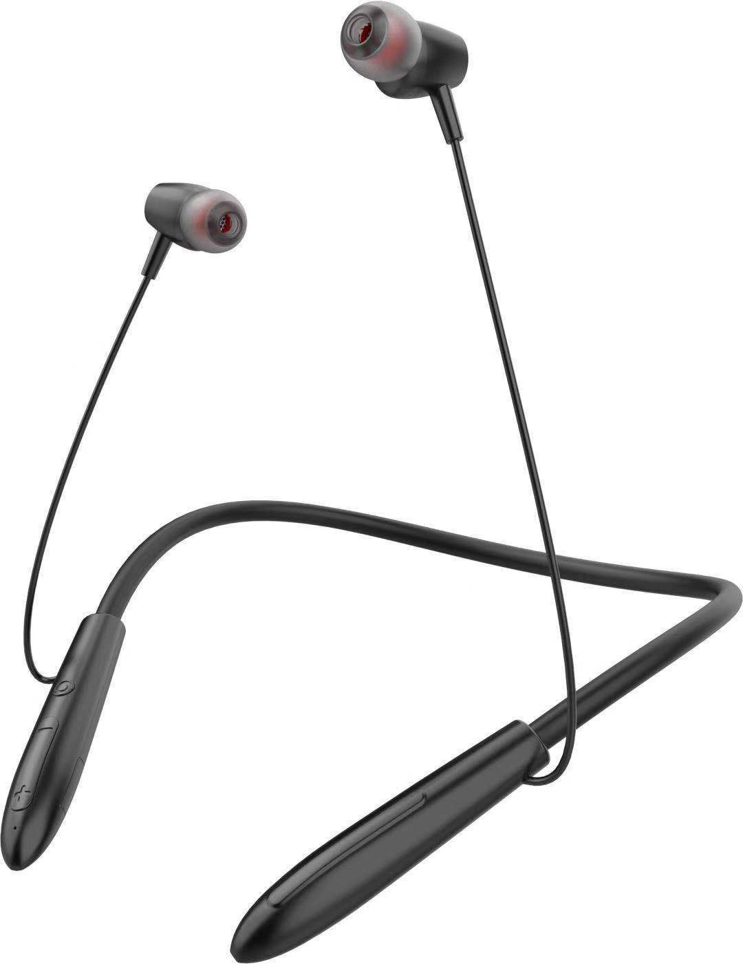Magnetic Sports Bluetooth Headset - Abs + Silicone, Black | 5.0 Bluetooth, Sweat-proof, Crystal Clear Audio, 3d Neck Design, Ultra-light, Comfortable Fit, Hands-free Calling