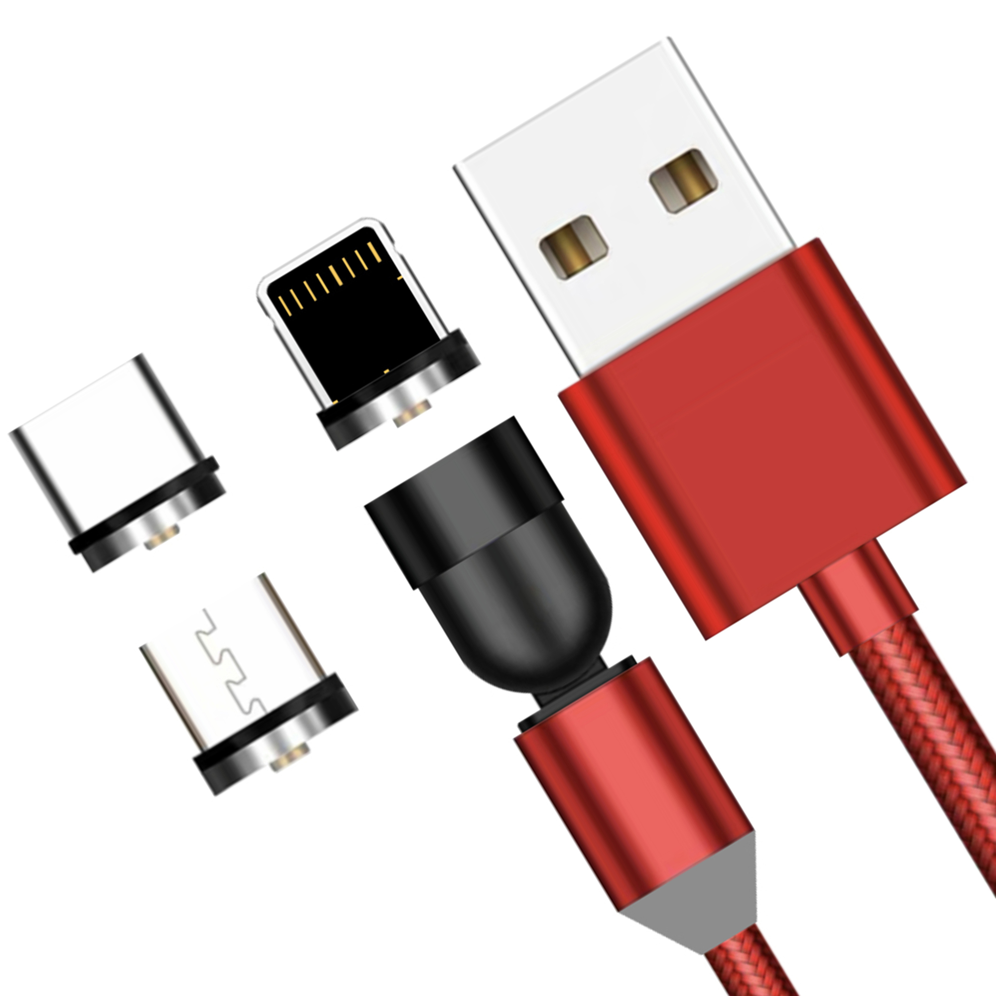 3in1 540 Degree Rotation Magnetic Cable Micro With Multiple Connector Head