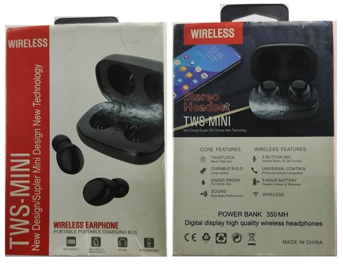 TWS-मिनी ब्लूटूथ वायरलेस ईयरबड्स हेडफ़ोन ब्लूटूथ संस्करण: 5.0