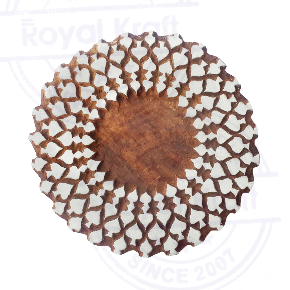 5 Inch Large Round Wooden Block Printing Stamps Core Material: Wood