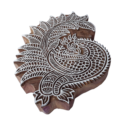 बड़े जानवरों की लकड़ी के ब्लॉक प्रिंटिंग स्टैम्प कोर सामग्री: लकड़ी