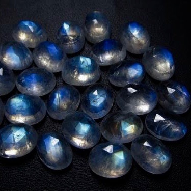 7x9mm Rainbow Moonstone Rose Cut Oval Loose Gemstones Grade: Aaa
