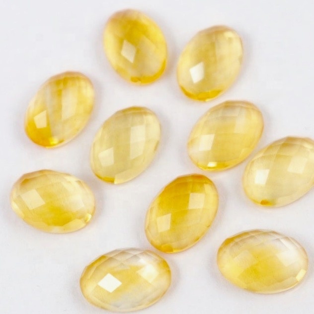 5x7mm Citrine Rose Cut Oval Loose Gemstones Grade: Aaa