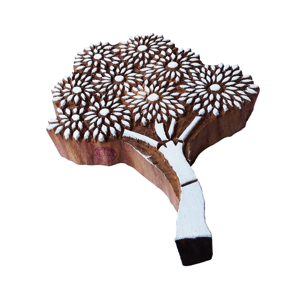 Wooden Block Printing Stamps - 6.5x5.5 Inches, Ideal For Fabric, Paper, Clay, Pottery And Wall Art