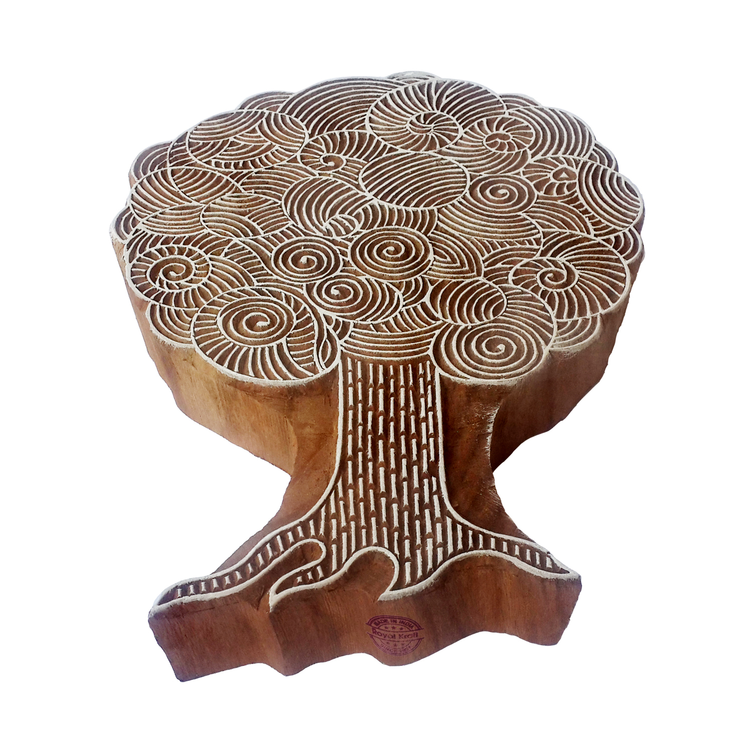 Wooden Block Printing Stamps - 6.5x5.5 Inches, Ideal For Fabric, Paper, Clay, Pottery And Wall Art