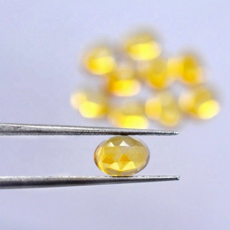 8x10mm Citrine Rose Cut Oval Loose Gemstones
