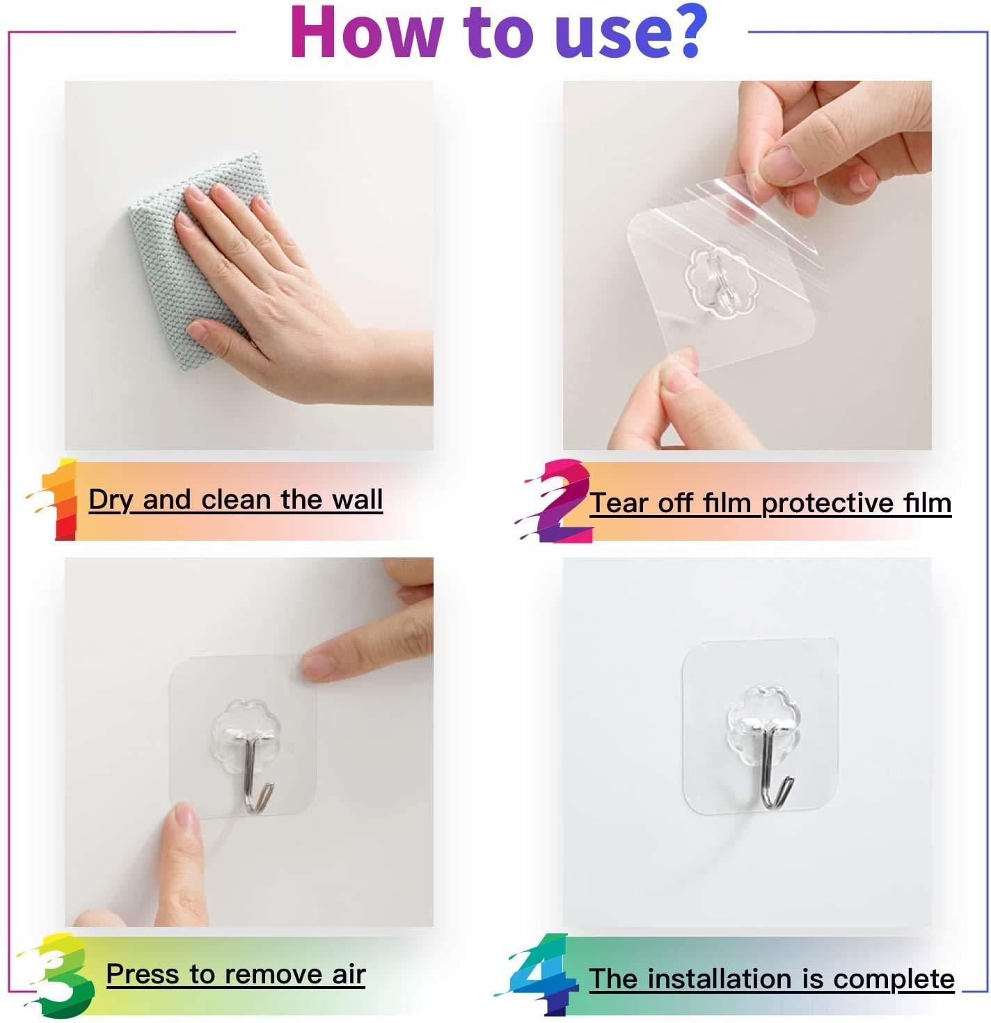 Adhesive Flower Hook, Adhesive Transparent Hook