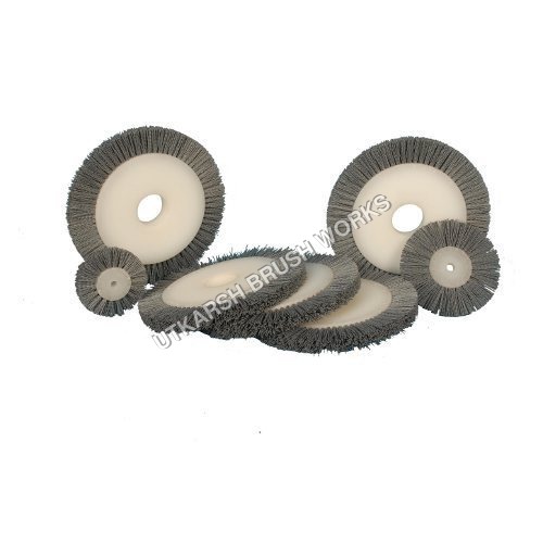 Abrasive Wheel Brushes - Metal and Wood Finishing with Straight-Line Brushing Action, Sizes from 10 mm to 4m, Available in Black, White, Yellow, and Green