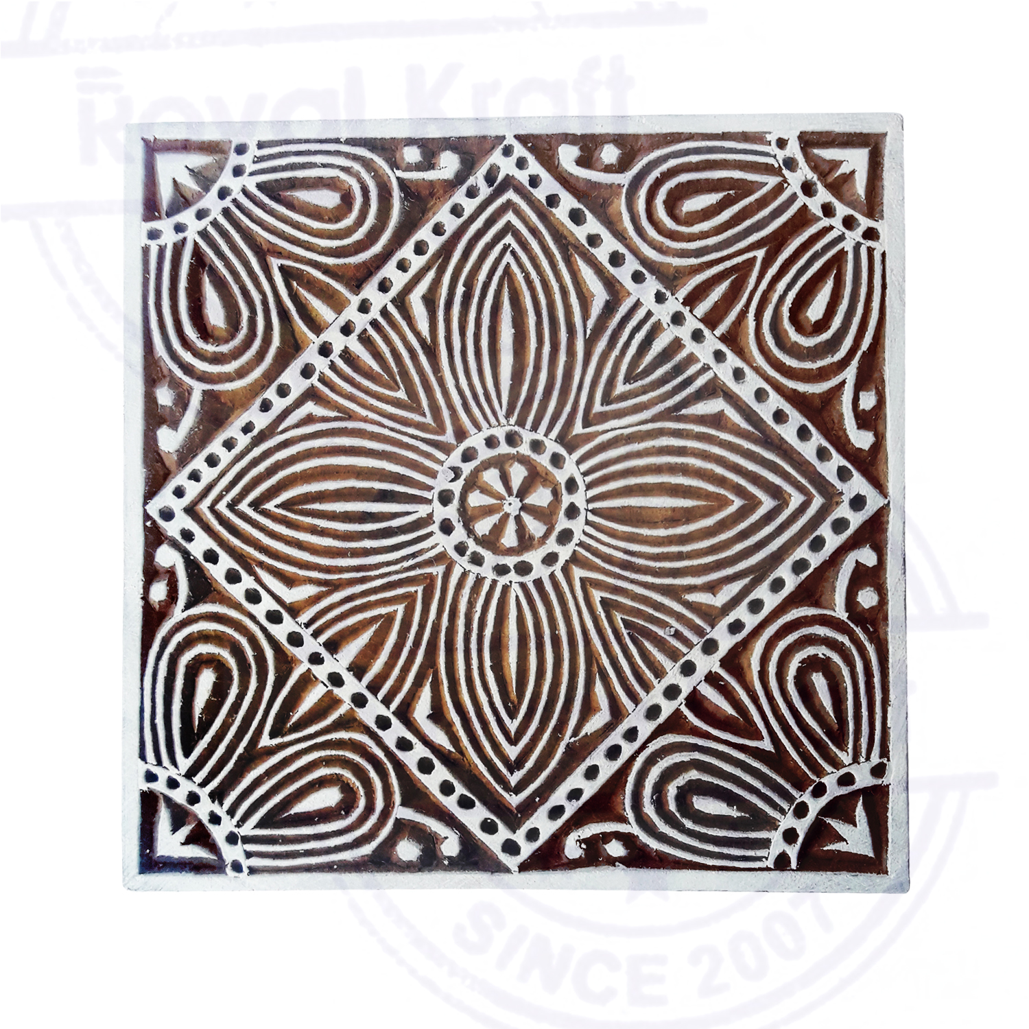 5 Inch Large Square Wooden Block Printing Stamps Core Material: Wood