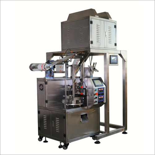 Silver Automatic Pyramid Teabag Packing Machine With 2 Head Weigher