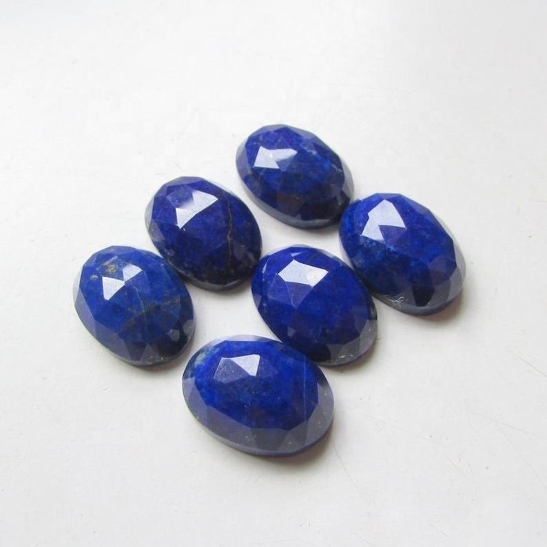 9x11mm Lapis Lazuli Rose Cut Oval Loose Gemstones