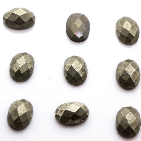 4x5mm Pyrite Rose Cut Oval Loose Gemstones Grade: Aaa