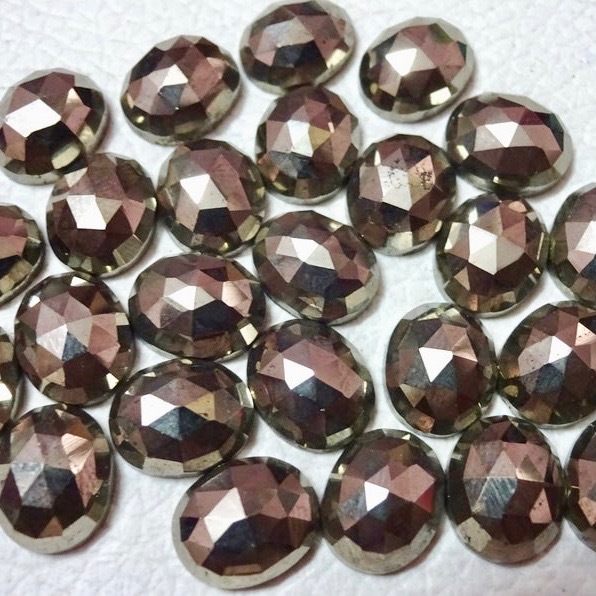 4x6mm Pyrite Rose Cut Oval Loose Gemstones Grade: Aaa