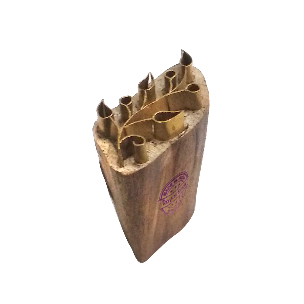 Floral Brass Wooden Block Printing Stamps - 1.2 Inch Size, Wooden And Brass Material | Ideal For Clay Craft, Pottery Printing, And Diy Projects