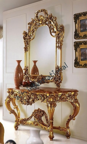 हस्तनिर्मित डिजाइनर नक्काशीदार कैनसोल टेबल