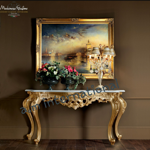 हस्तनिर्मित नक्काशीदार कैनसोल टेबल