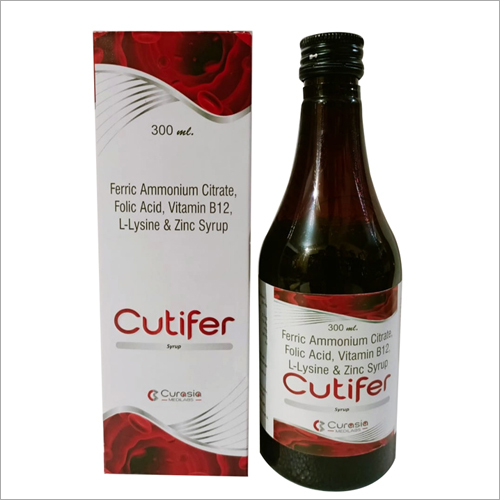 300 ml  Ferric Ammonium Citrate Folic Acid Vitamin B 12 L-Lysine and Zinc Syrup