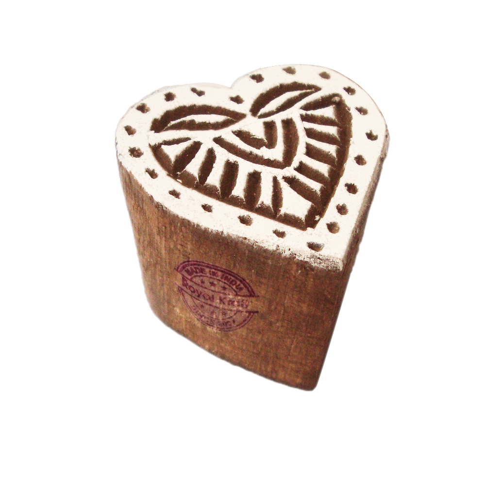Small Heart Wooden Block Printing Stamps Core Material: Wood